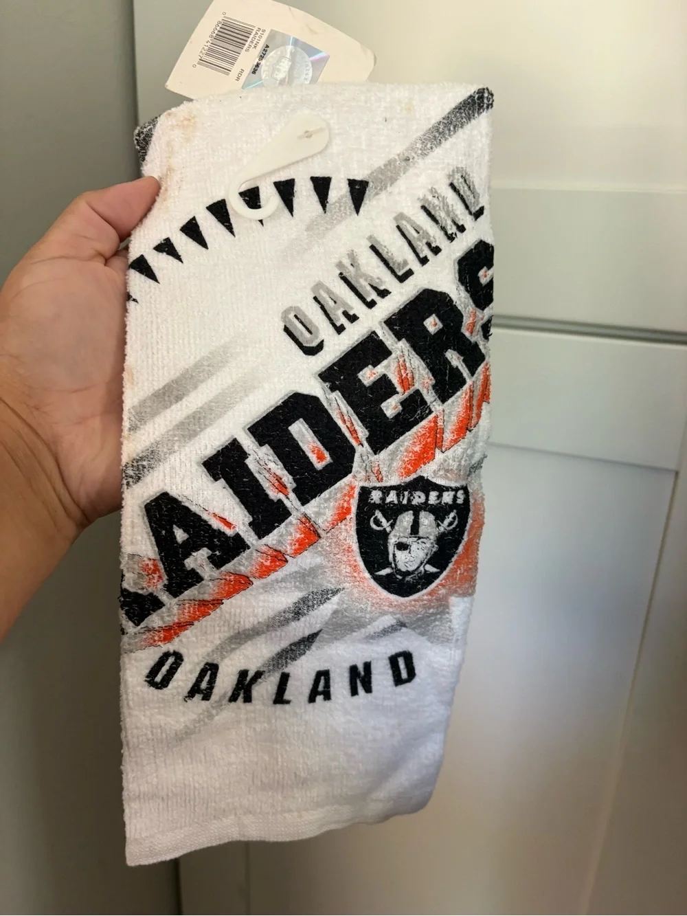 vintage Oakland Raiders NFL 1997 Kitchen Dish Towel New Old Stock